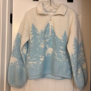 Gilly Hicks Blue and White Teddy Jacket